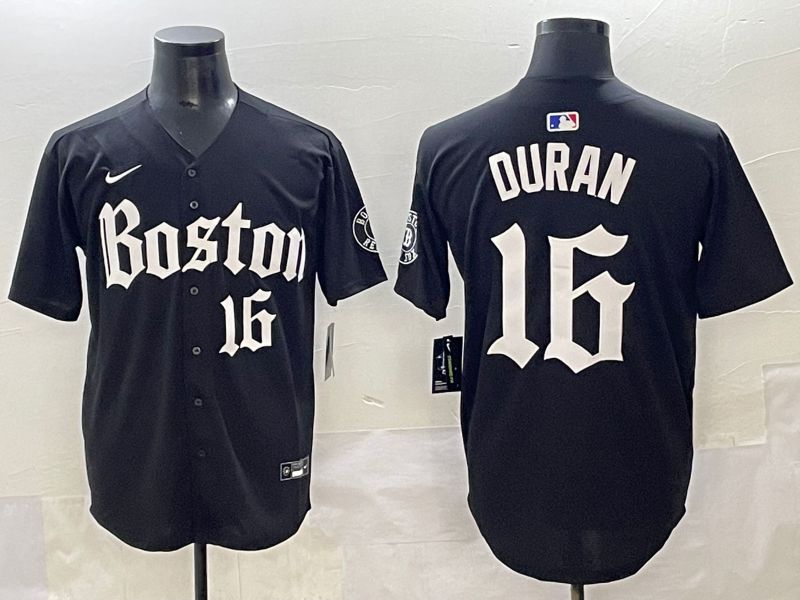 Men 2025 Boston Red Sox #16 Duran Black Five generations Joint Name Nike MLB Jersey style 10->boston red sox->MLB Jersey